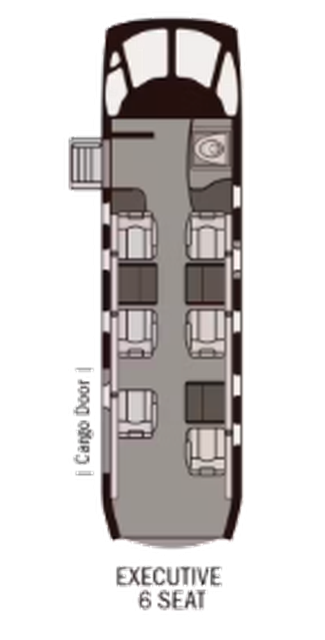 PC-12NG Executive 6 cabin layout (top-down)